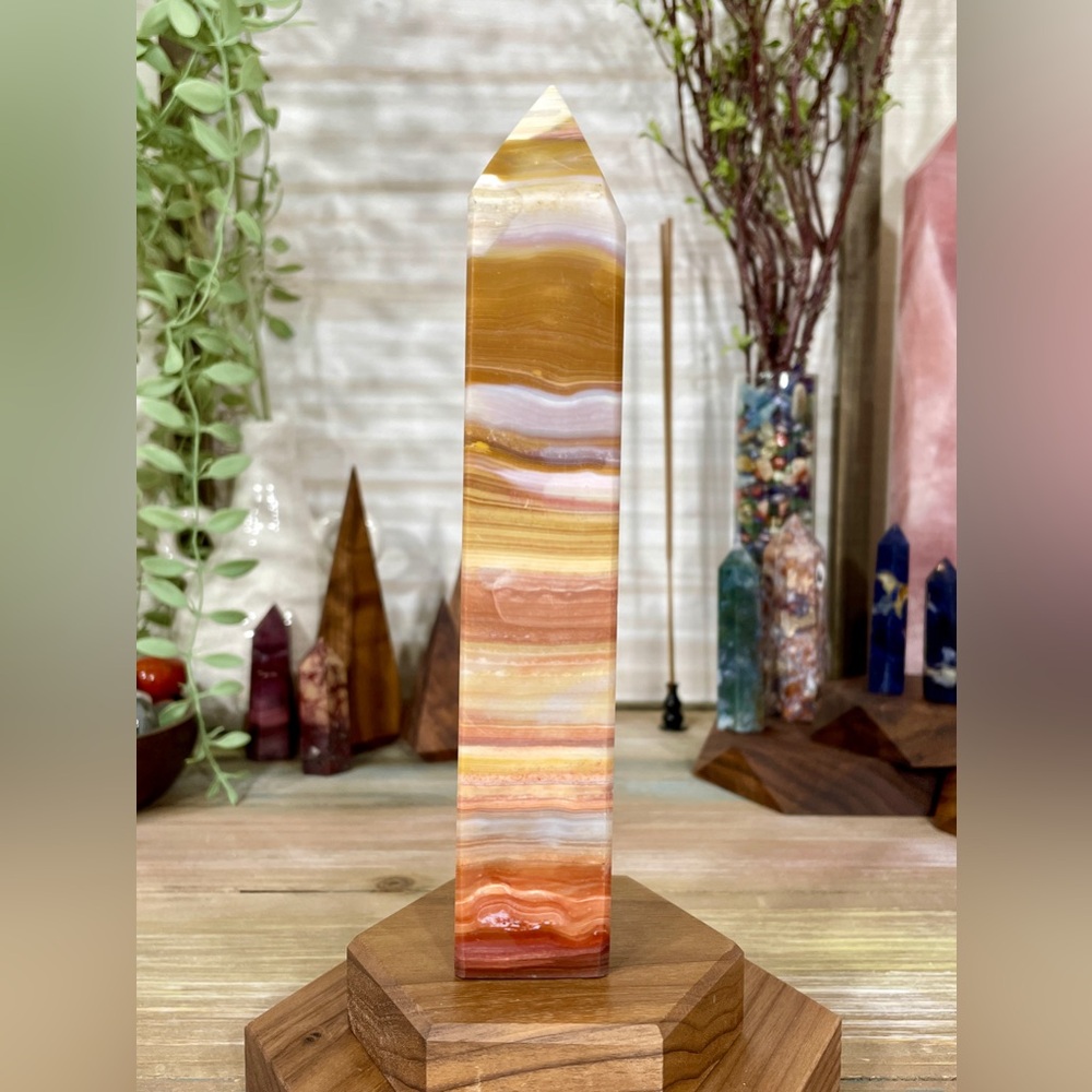 1160 High Grade Ocean Jasper Crystal Tower - Large 7-1/4 Inches Tall - Picture 10 of 12